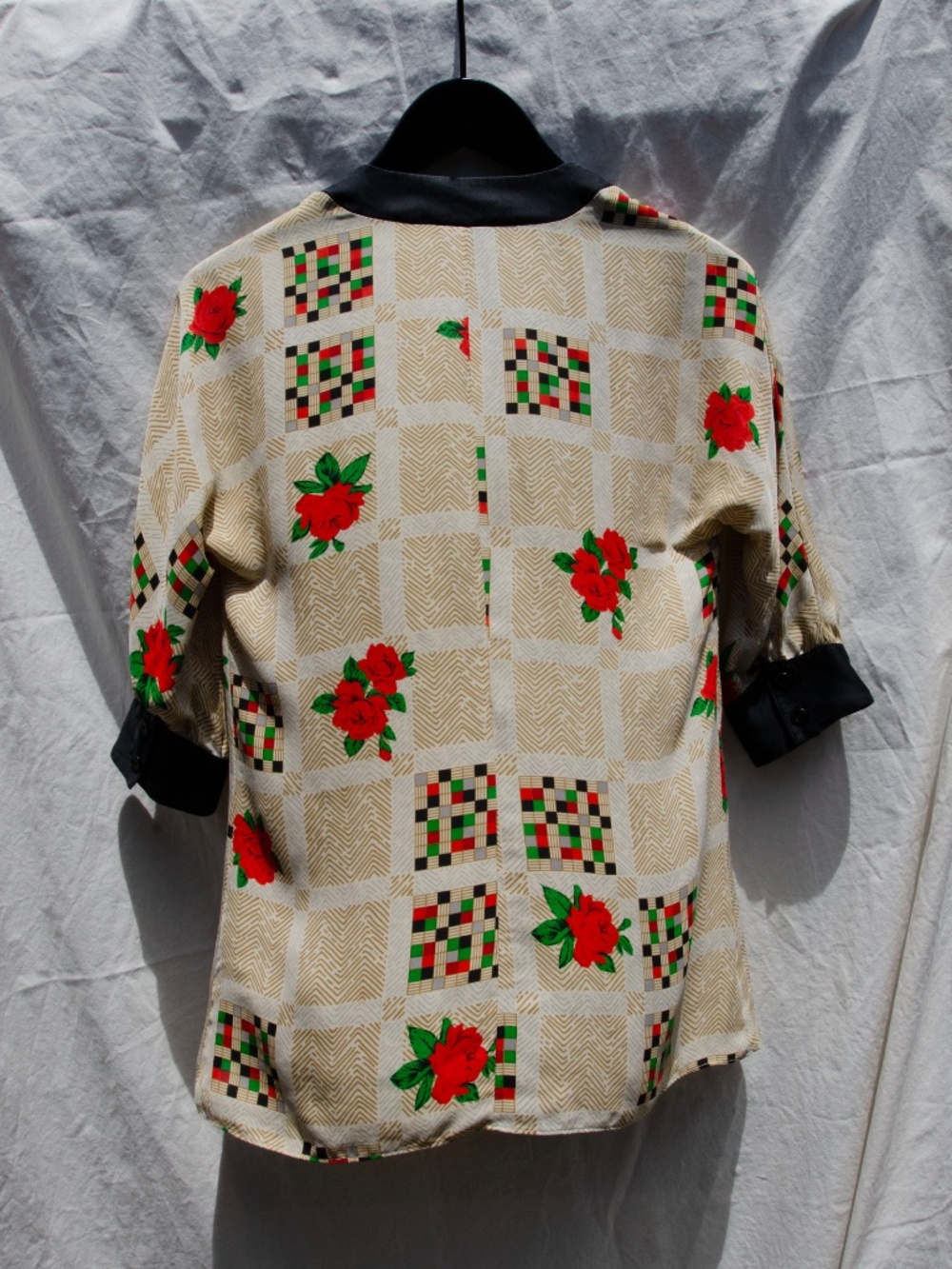 Vintage Mayle (Maison Mayle) SS2005 Silk Blouse 3/4 Sleeve Floral Size 4 - Picture 3 of 3
